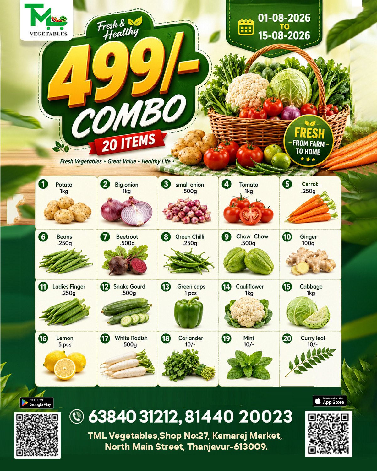 499/- COMBO veges