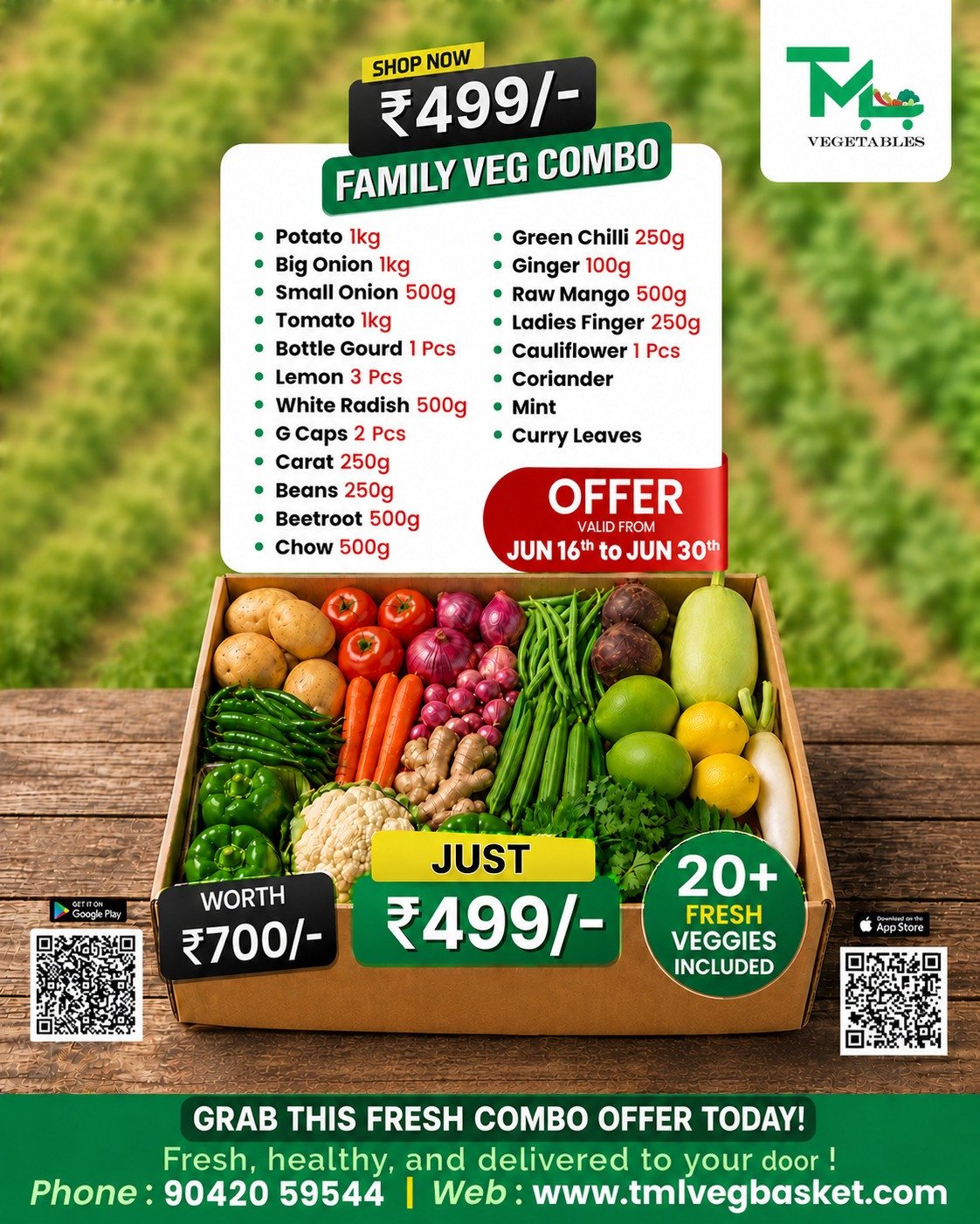 499/- COMBO veges