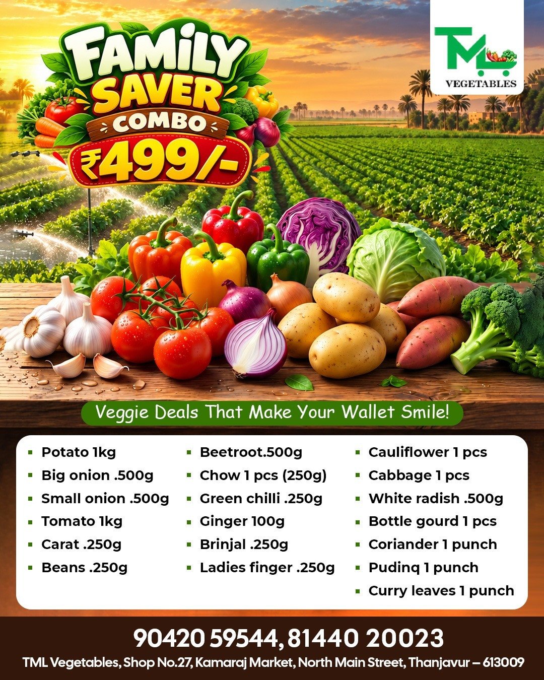 499/- COMBO veges